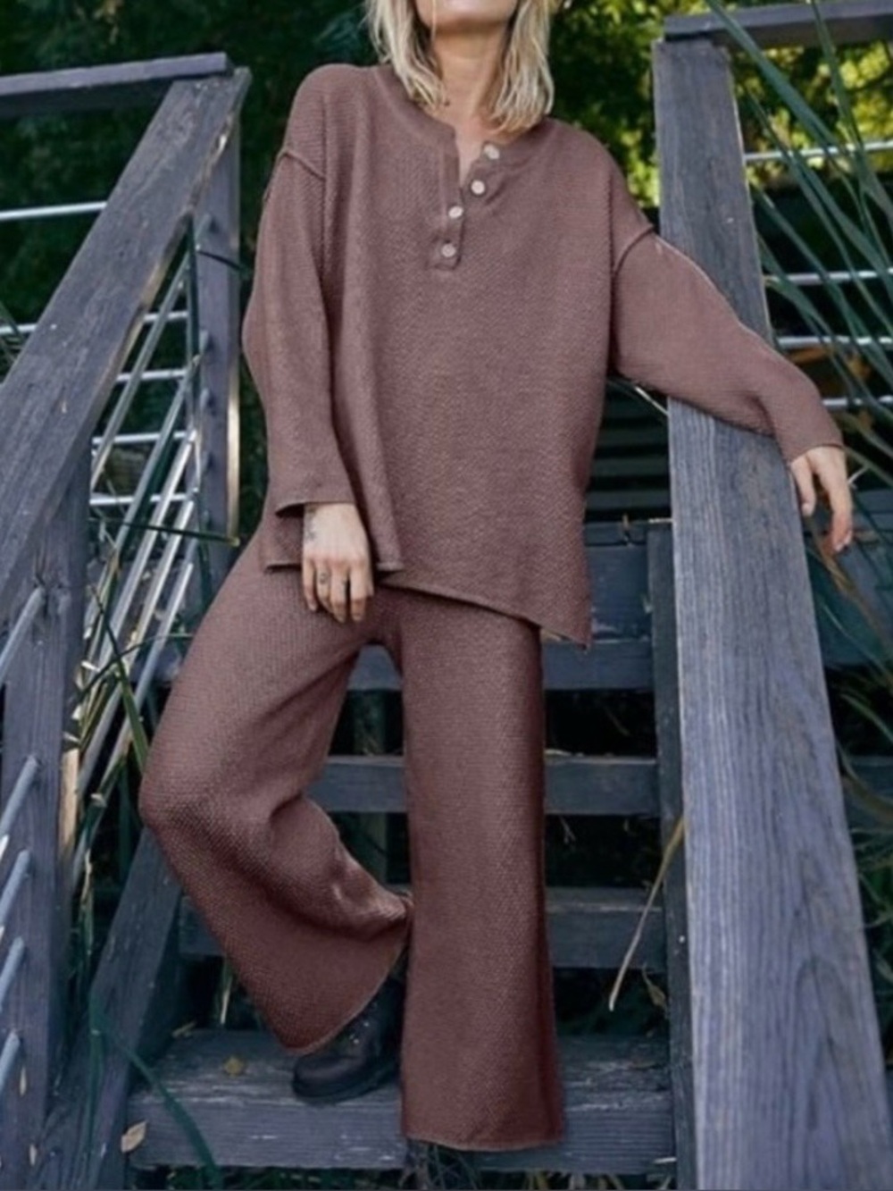 Free People Hailee Sweater Set Brown